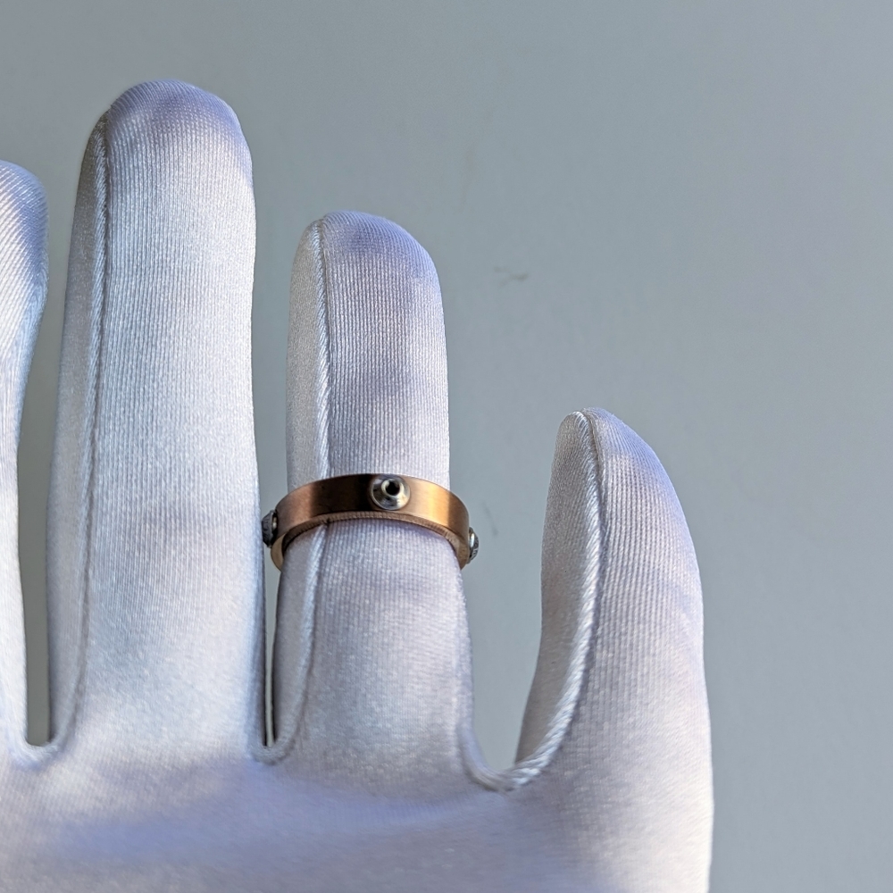 Signed Henri Bendel Stackable Rose Gold With Silv… - image 3